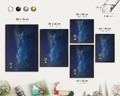 Wandbord voor magneten in een zwarte lijst Sterrenruimte