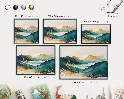 Wandbord voor magneten in een zwarte lijst Een vredig uitzicht