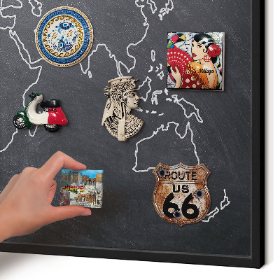 Wandbord voor magneten in een zwarte lijst Krijtwereld