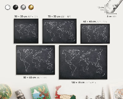 Wandbord voor magneten in een zwarte lijst Krijtwereld