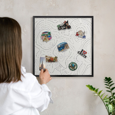 Wandbord voor magneten in een zwarte lijst Geometrische elegantie