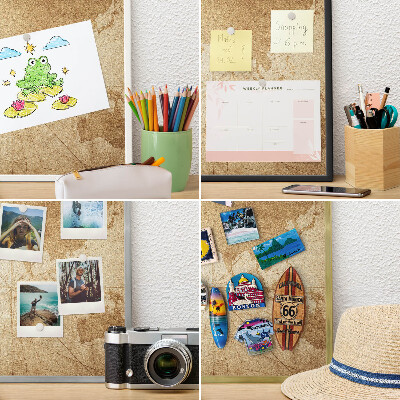 Wandbord voor magneten in een zwarte lijst Oude kaart