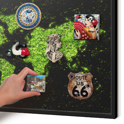 Wandbord voor magneten in een zwarte lijst Groene kaart