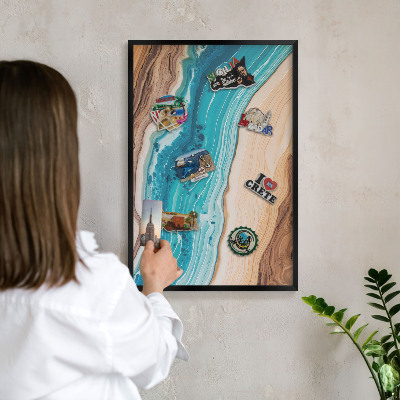 Wandbord voor magneten in een zwarte lijst Aardlagen