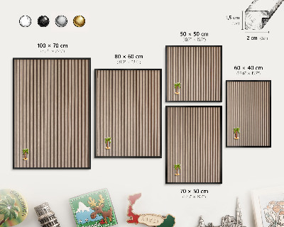 Wandbord voor magneten in een zwarte lijst Rustige structuur