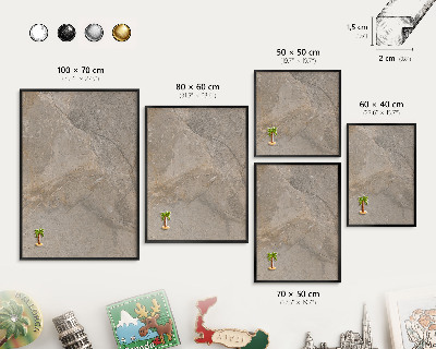 Wandbord voor magneten in een zwarte lijst Beige steen