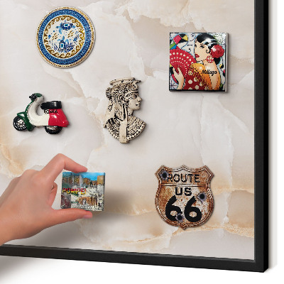 Wandbord voor magneten in een zwarte lijst Subtiele golven