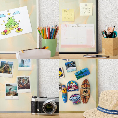 Wandbord voor magneten in een zwarte lijst Marmeren elegantie