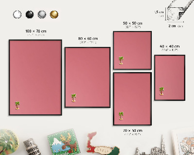 Wandbord voor magneten in een zwarte lijst Zalmkleur