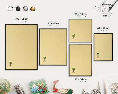 Wandbord voor magneten in een zwarte lijst Crèmegeel