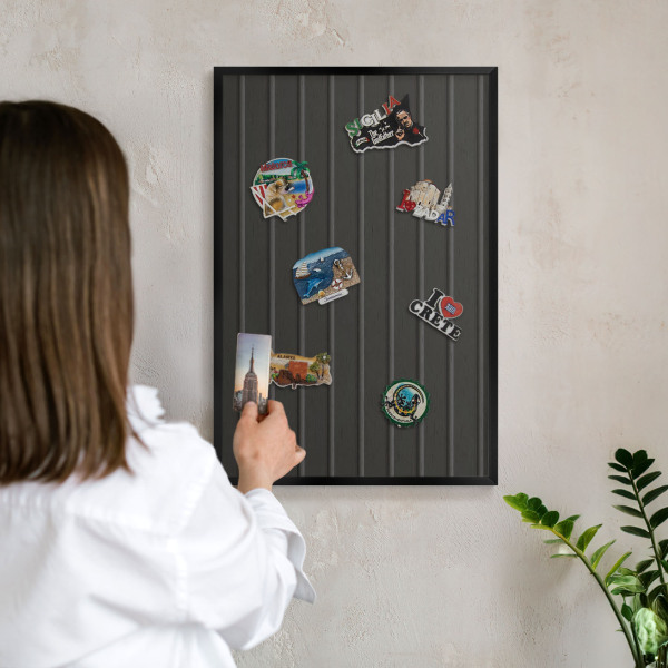Wandbord voor magneten in een zwarte lijst Paneeltextuur
