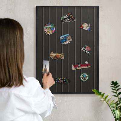 Wandbord voor magneten in een zwarte lijst Paneeltextuur