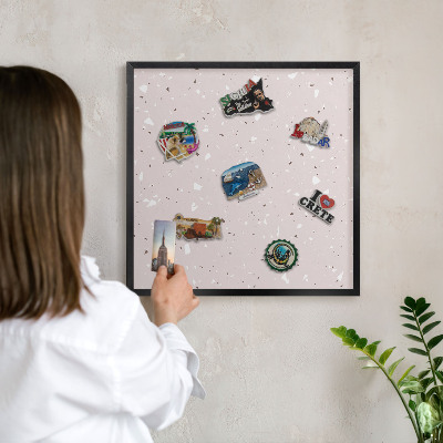 Wandbord voor magneten in een zwarte lijst Modern terrazzo