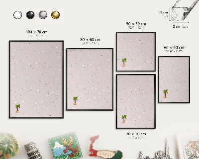 Wandbord voor magneten in een zwarte lijst Modern terrazzo