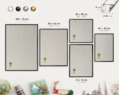 Wandbord voor magneten in een zwarte lijst Houten constructie