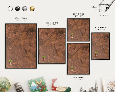 Wandbord voor magneten in een zwarte lijst Stenen constructie