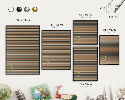 Wandbord voor magneten in een zwarte lijst Geometrisch patroon