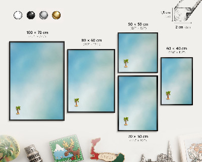Wandbord voor magneten in een zwarte lijst Blauwe lucht