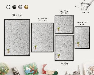Wandbord voor magneten in een zwarte lijst Opengewerkte elegantie