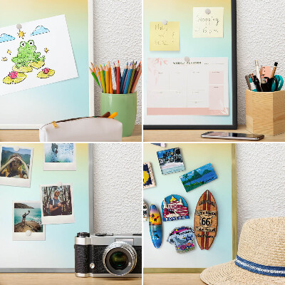 Wandbord voor magneten in een zwarte lijst Pastel ontspanning