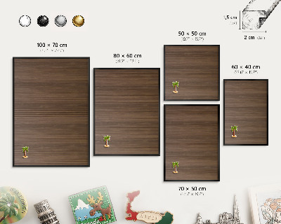 Wandbord voor magneten in een zwarte lijst Houten achtergrond