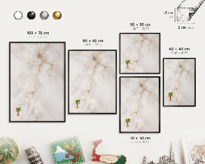 Wandbord voor magneten in een zwarte lijst Bloemige elegantie