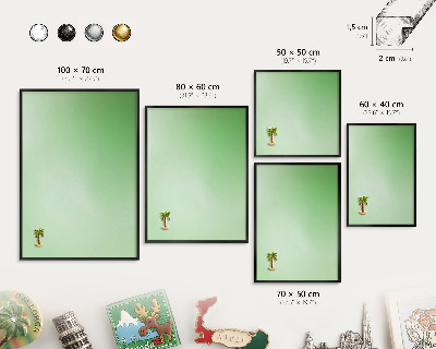 Wandbord voor magneten in een zwarte lijst Groene harmonie