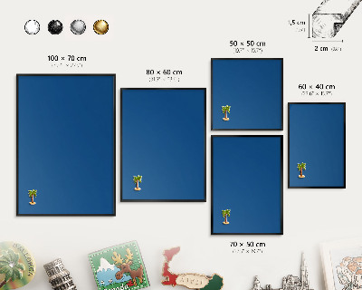 Wandbord voor magneten in een zwarte lijst Donkerblauw