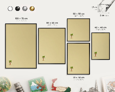 Wandbord voor magneten in een zwarte lijst Beige-geel
