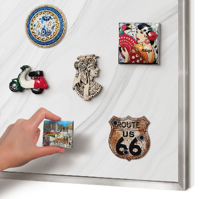 Decoratief metalen magneetbord in een zilveren lijst Subtiel marmer