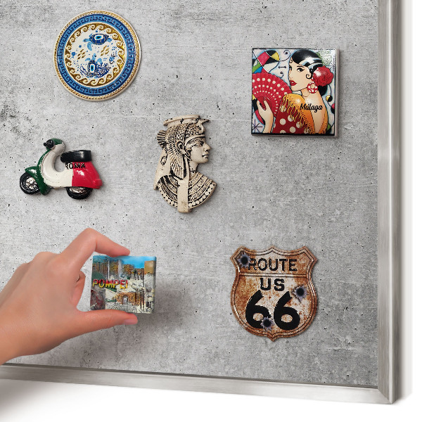 Decoratief metalen magneetbord in een zilveren lijst Concrete minimalisme