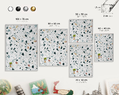 Decoratief metalen magneetbord in een zilveren lijst Dynamische patronen