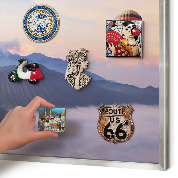Decoratief metalen magneetbord in een zilveren lijst Hemelreis