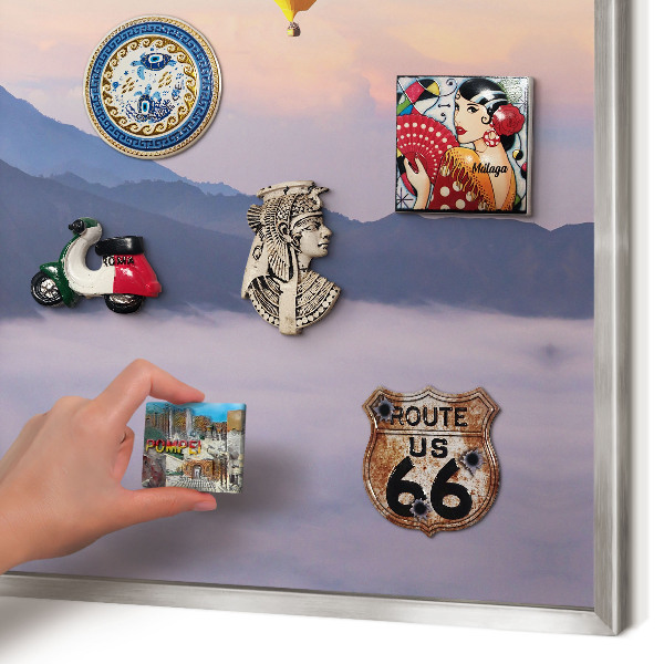 Decoratief metalen magneetbord in een zilveren lijst Hemelreis