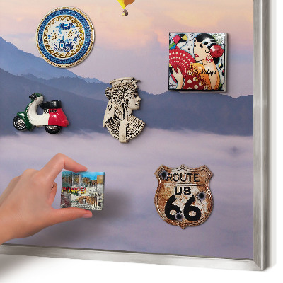 Decoratief metalen magneetbord in een zilveren lijst Hemelreis