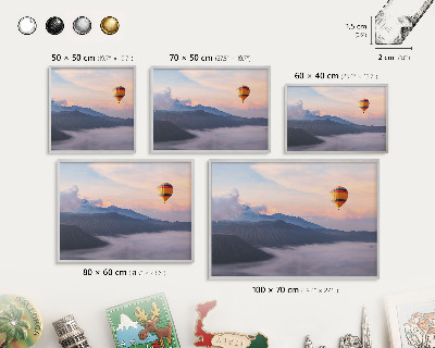 Decoratief metalen magneetbord in een zilveren lijst Hemelreis