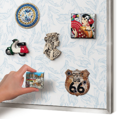 Magneetbord voor souvenir magneten met zilveren lijst Licht thema