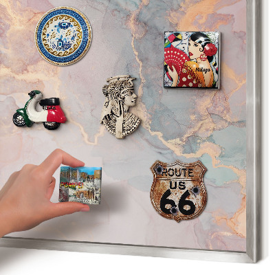 Magneetbord voor souvenir magneten met zilveren lijst Kleurrijke abstractie