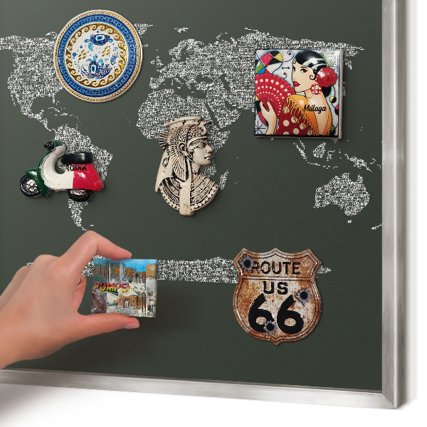 Decoratief metalen magneetbord in een zilveren lijst Tekstkaart