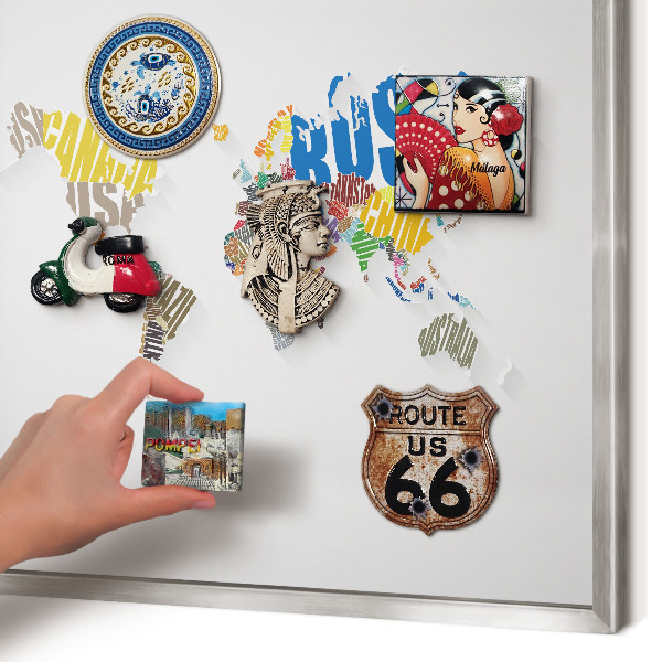 Decoratief metalen magneetbord in een zilveren lijst Kleurenkaart