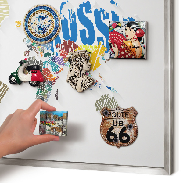 Decoratief metalen magneetbord in een zilveren lijst Kleurenkaart