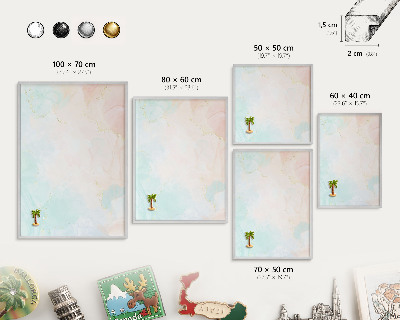 Decoratief metalen magneetbord in een zilveren lijst Pastel elegantie