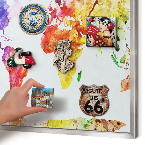 Decoratief metalen magneetbord in een zilveren lijst Kleurenkaart