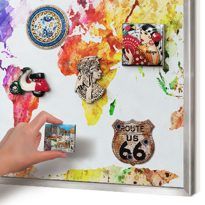 Decoratief metalen magneetbord in een zilveren lijst Kleurenkaart