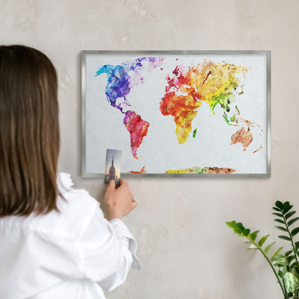 Decoratief metalen magneetbord in een zilveren lijst Kleurenkaart