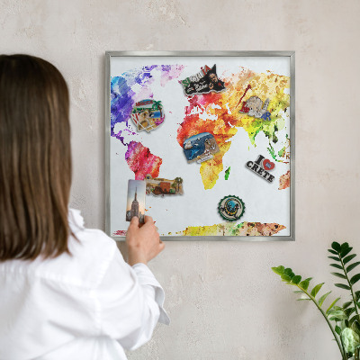 Decoratief metalen magneetbord in een zilveren lijst Kleurenkaart