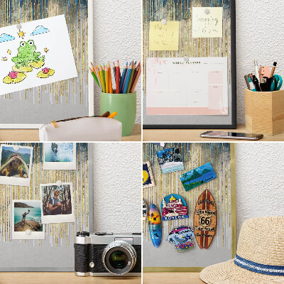 Magneetbord voor souvenir magneten met zilveren lijst Abstracte bos