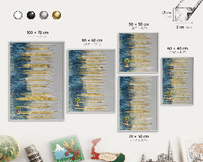 Magneetbord voor souvenir magneten met zilveren lijst Abstracte bos