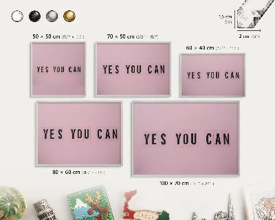 Decoratief metalen magneetbord in een zilveren lijst Motivatie elke dag