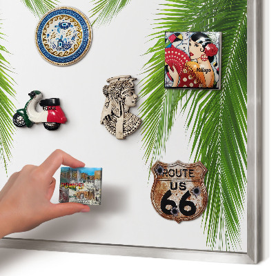 Decoratief metalen magneetbord in een zilveren lijst Exotische natuur